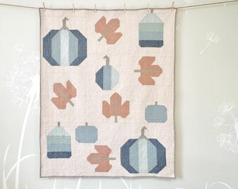 Pastel Pumpkin Patch throw size quilt