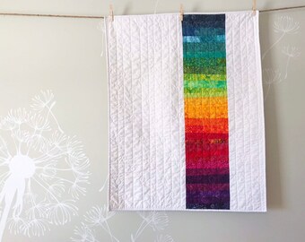 Rainbow Feathers Snuggler Lovey Quilt