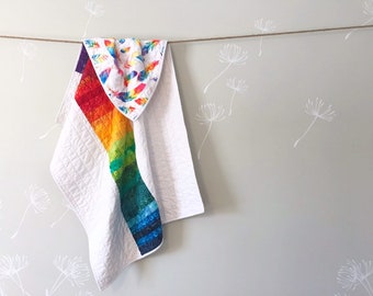 Rainbow Feathers Crib Quilt