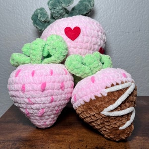 Chocolate covered Valentine's strawberry crochet DIGITAL PATTERN
