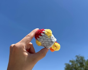 Mini Rocket / Spaceship Amigurumi Keychain Digital Pattern - No sew / Low Sew
