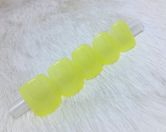 Set of 20 Handpainted Lemon Sparkle Jelly Nails | • CHOOSE YOUR SHAPE • press on nails • fake nails • false nails
