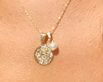 Petit collier de prière pour le Notre père, La prière du Seigneur, Cadeau religieux, Bijoux de communion, Bijoux chrétiens, Bijoux de prière, Perle remplie d'or