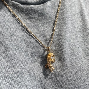 18KT GF Large Bull Necklace,Gift for Taurus Men,Taurus Necklace for Men,Bull Necklace for Him,Gold Filled Rope Chain Pendant, Mens Jewelry