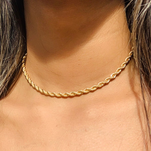 18K Thick Gold Filled Rope Chain,Gold Filled Rope Chain,Layering Necklace,Womens Necklace,Rope Chain for her,Simple Necklace,Dainty Necklace