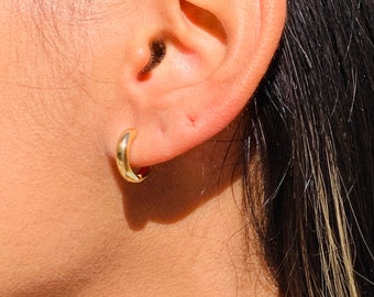 18K Gold Filled Huggie Hoops, Small Gold Hoops, Minimalist Hoops, Dainty Hoops, Waterproof Earrings, Hoop Earrings, Ear Stack, Huggies