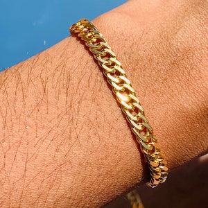 18K Gold Chunky Bracelet, Omega Link Bracelet, 5mm Gold Filled Bracelet for her, Gold Link Bracelet, Thick Gold Bracelet, Womens Bracelet