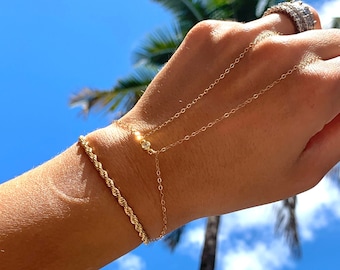 18K Gold Rope Dainty Chain Bracelet,Rope Charm Bracelet,Gold Filled Bracelet,Gift for Mom,Minimalist Jewelry,Gift for her,Womens Bracelet