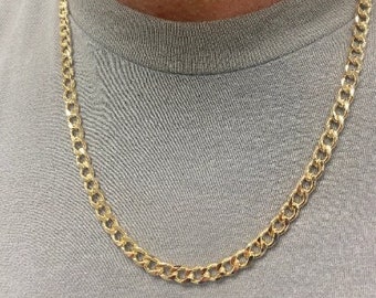 18K Thick Gold Mens Chain, Link Necklace for Men, Chunky Gold Mens Necklace, Gold Filled Chain, Curb Chain for Men, Mens Jewelry, Men Chain