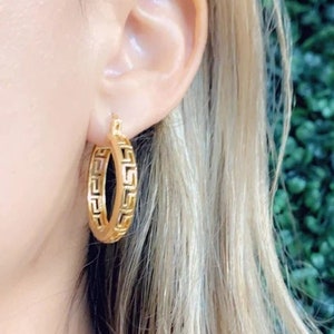 Versace earrings hoop cheap