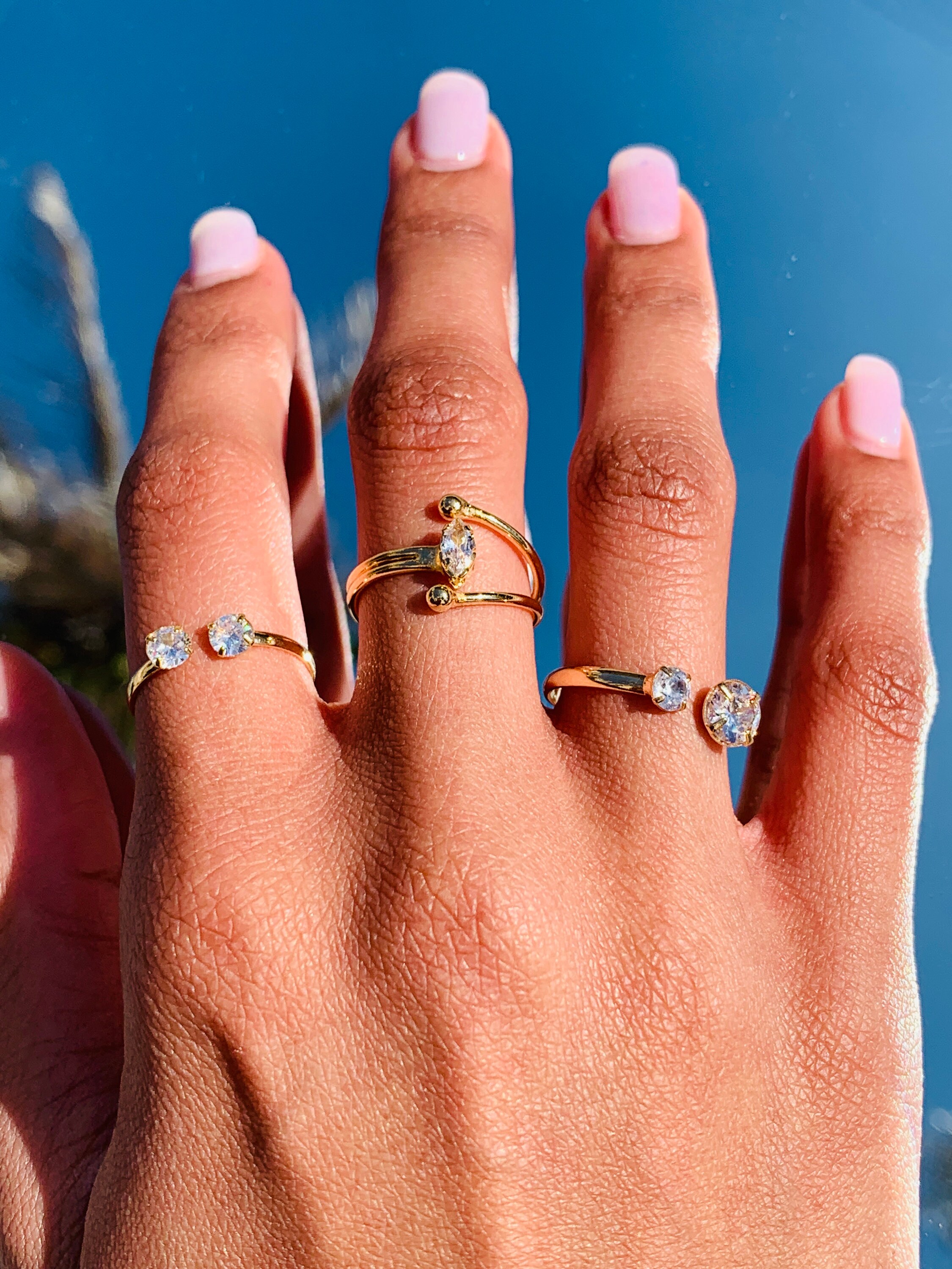 Dainty Gold Filled Stacking Ring, Diamond CZ Ring