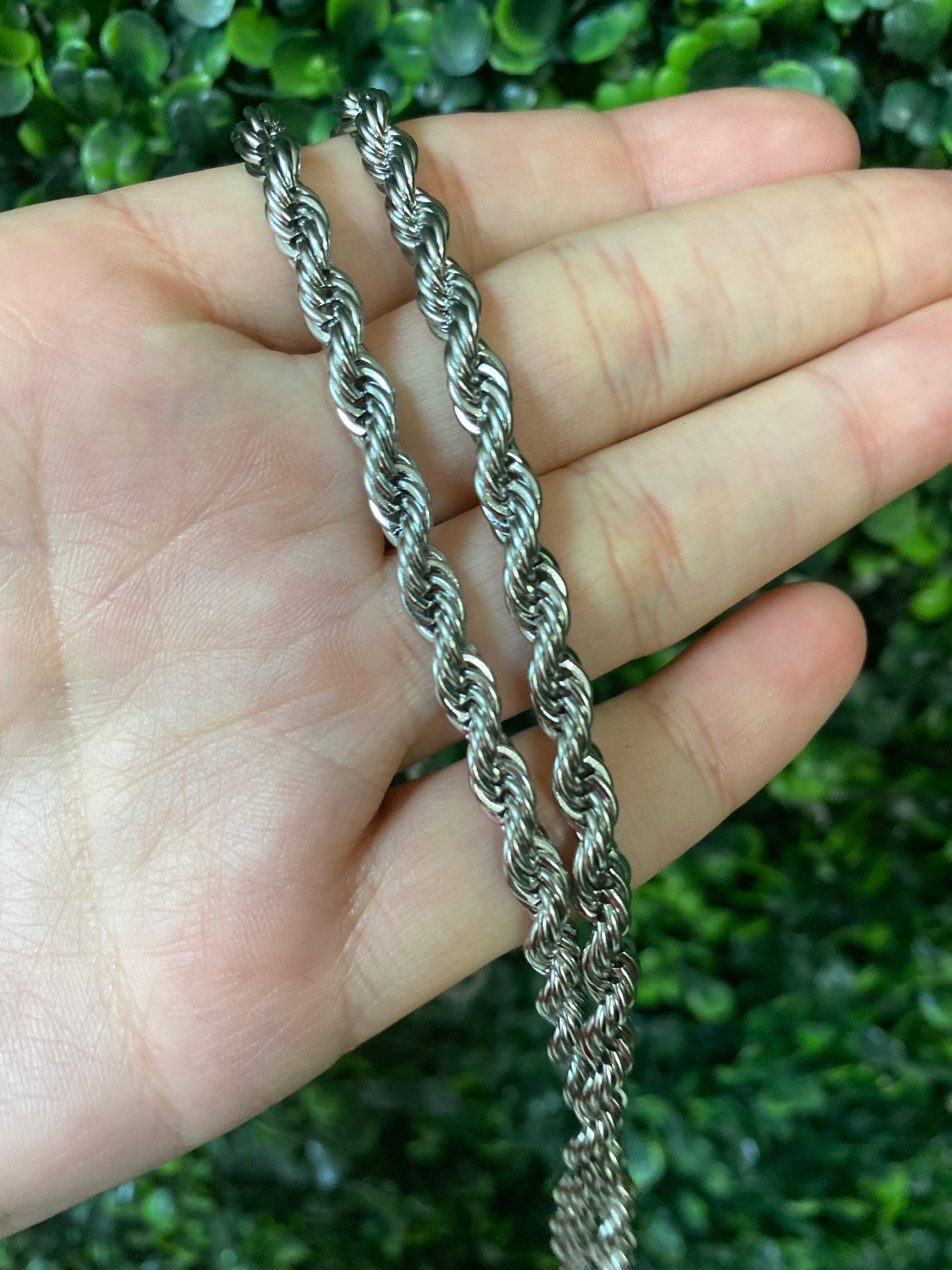 5mm Rope Chain Necklace,24 Thick Silver Mens Rope Chain,gift for