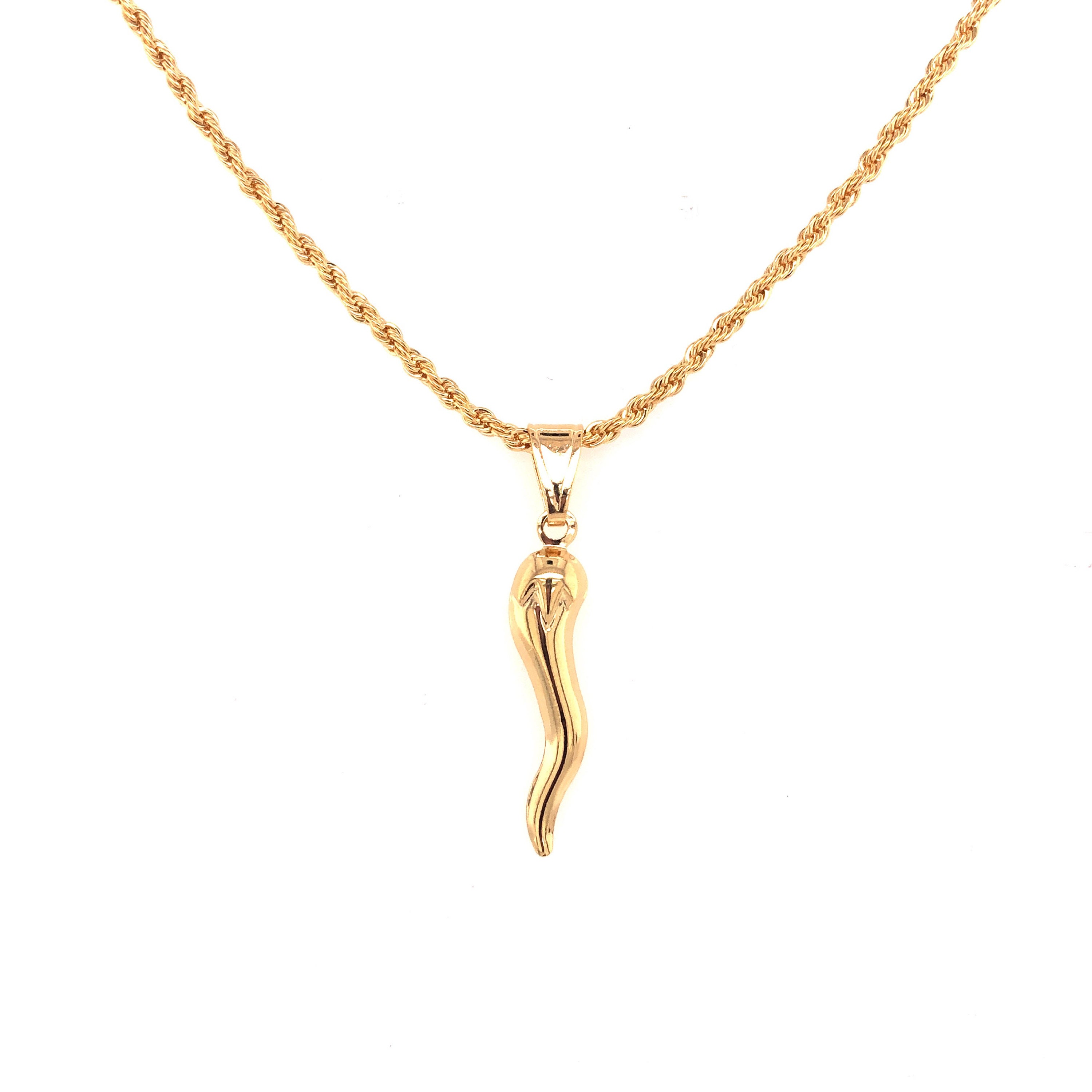 Italian Hand Charm Horn Manocorno for Necklace in Gold 18 kt