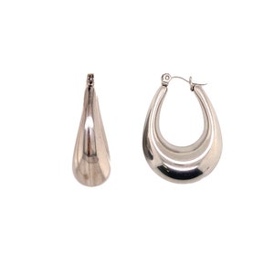 Silver Teardrop Hoops main image 1