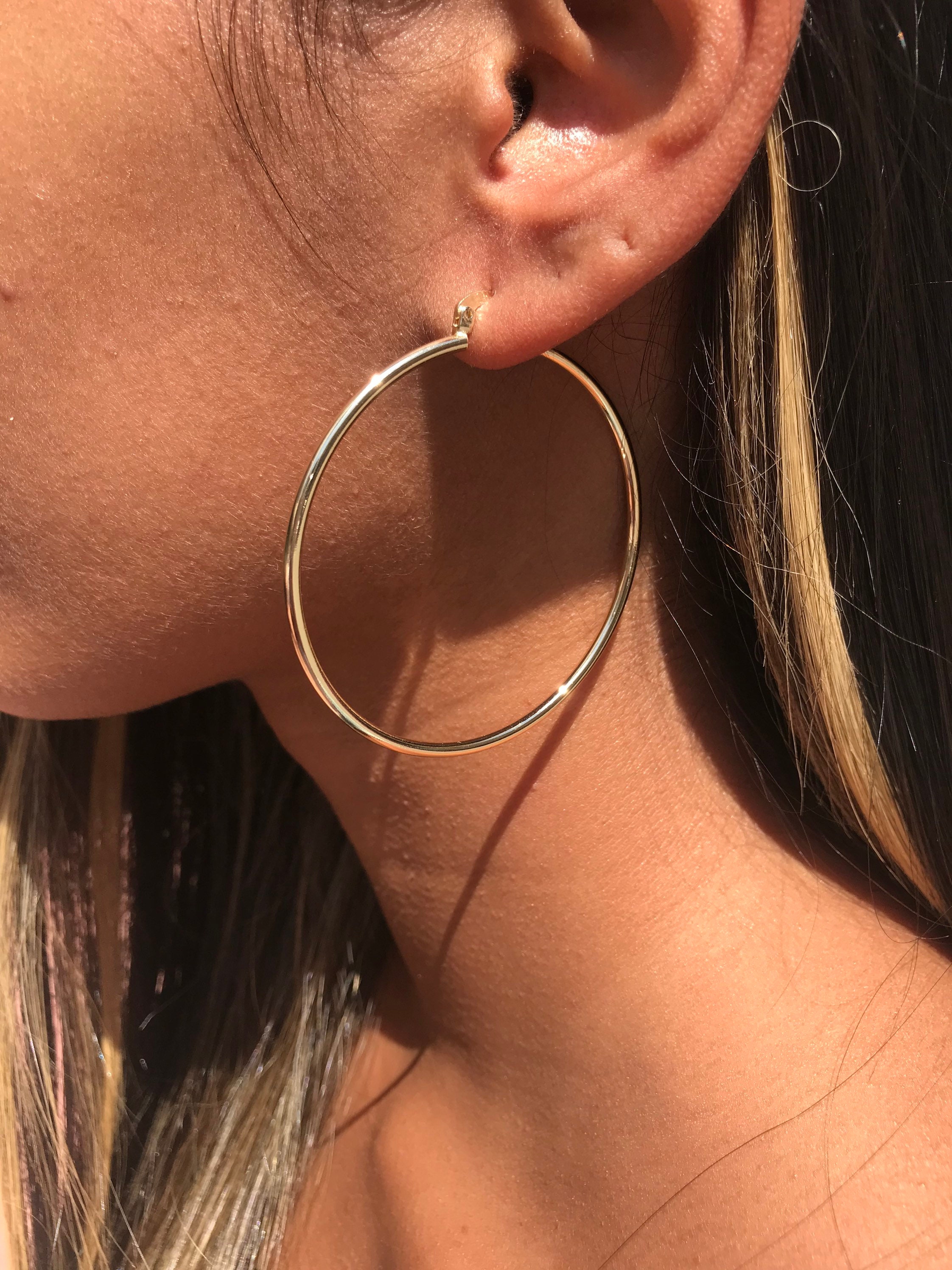 ◇Monday Edition◇ Plain Big Hoop Earrings Harper Large Hoop Earrings – Monday Monarch