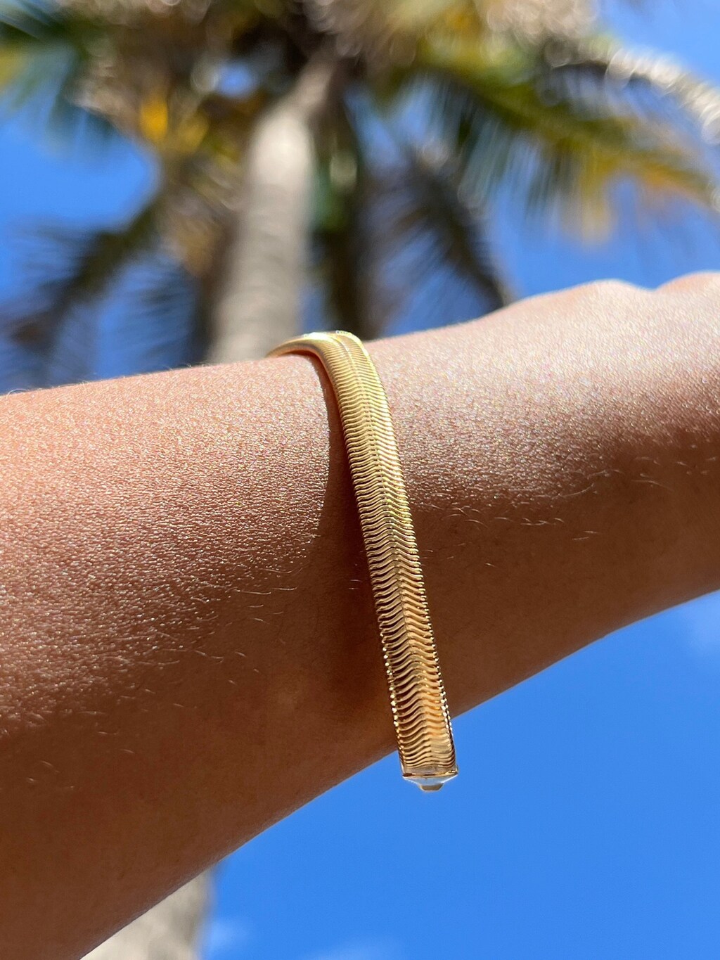Aleasha Set Di 2 Braccili Donna In Acciaio Inox Placcato Oro 18K - Modello A Spina Di Pesce, Regolabili, Ipoallergenici