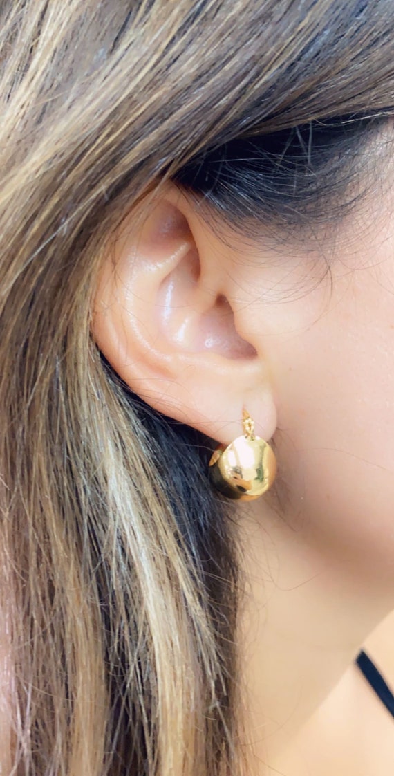 ORECCHINI VINTAGE A CERCHIO IN ORO CON DIAMANTI TONDI