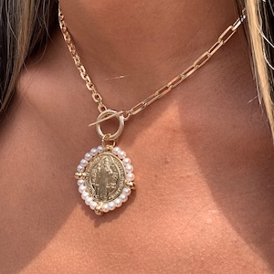18K GF Sint-Benedictus ketting, kraag de San Benito, Sint-Benedictus medaillon Toggle ketting, katholieke sieraden, religieuze cadeau voor haar