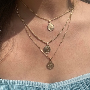 18k Saint Benedict Medal Necklace, St. Benedict Jewelry, Religious Necklace, Christian Necklace, Catholic Necklace, San Benito, Saint Chain