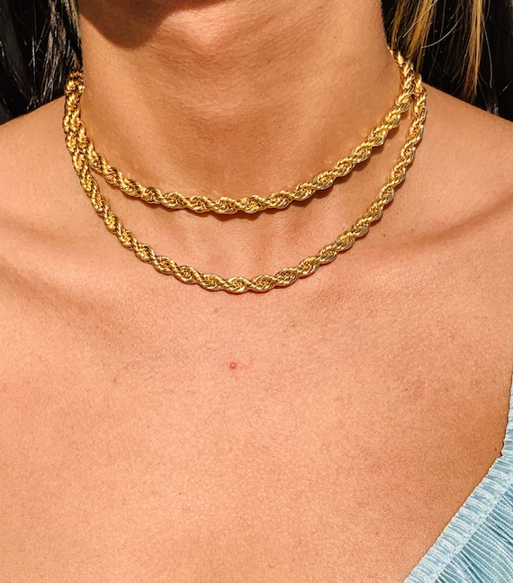 KIKICHIC | Minimalist Jewelry | NYC | Thin Classic 14K Gold Gold Filled Rope Chain Necklace Silver