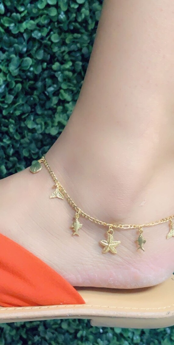 Summer Beach Anklet Anklets for Women Gold Seashell Anklet Etsy