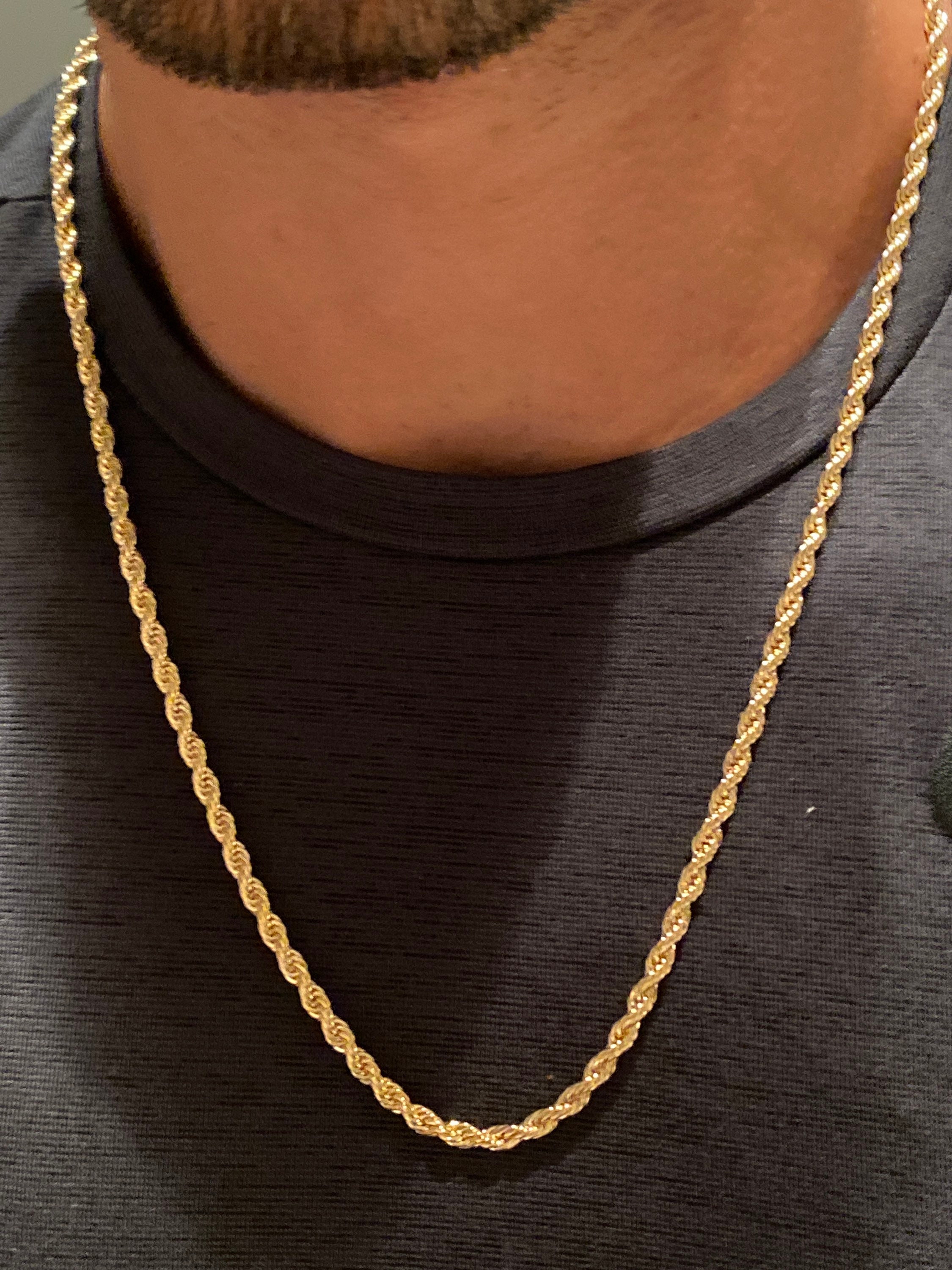 Mens 18K Rope NecklaceThick Gold Mens NecklaceGift For Etsy