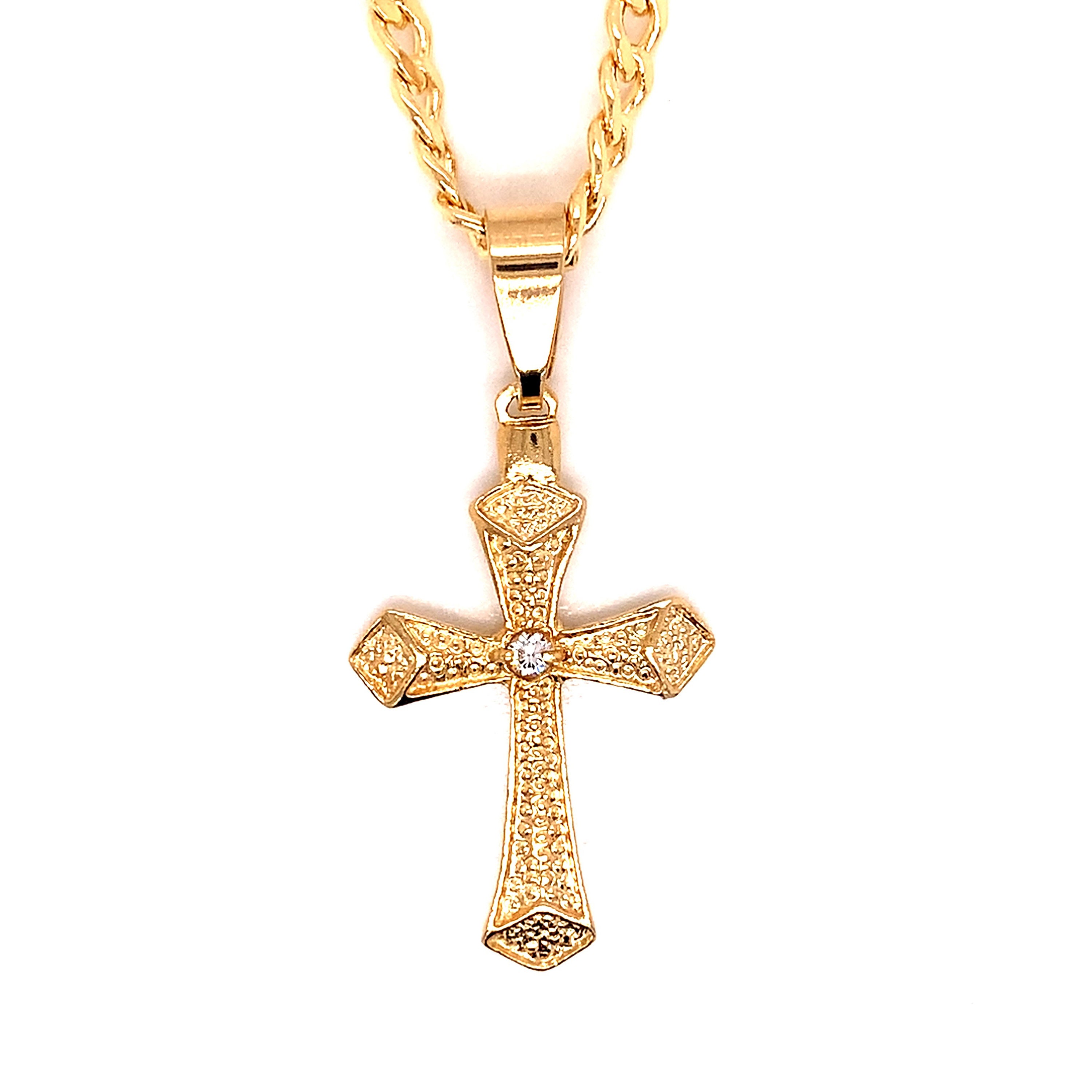 Gold crucifix necklace for men sale