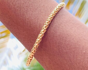 18Kゴールドフィルドポップコーンチェーンブレスレット、変色しない