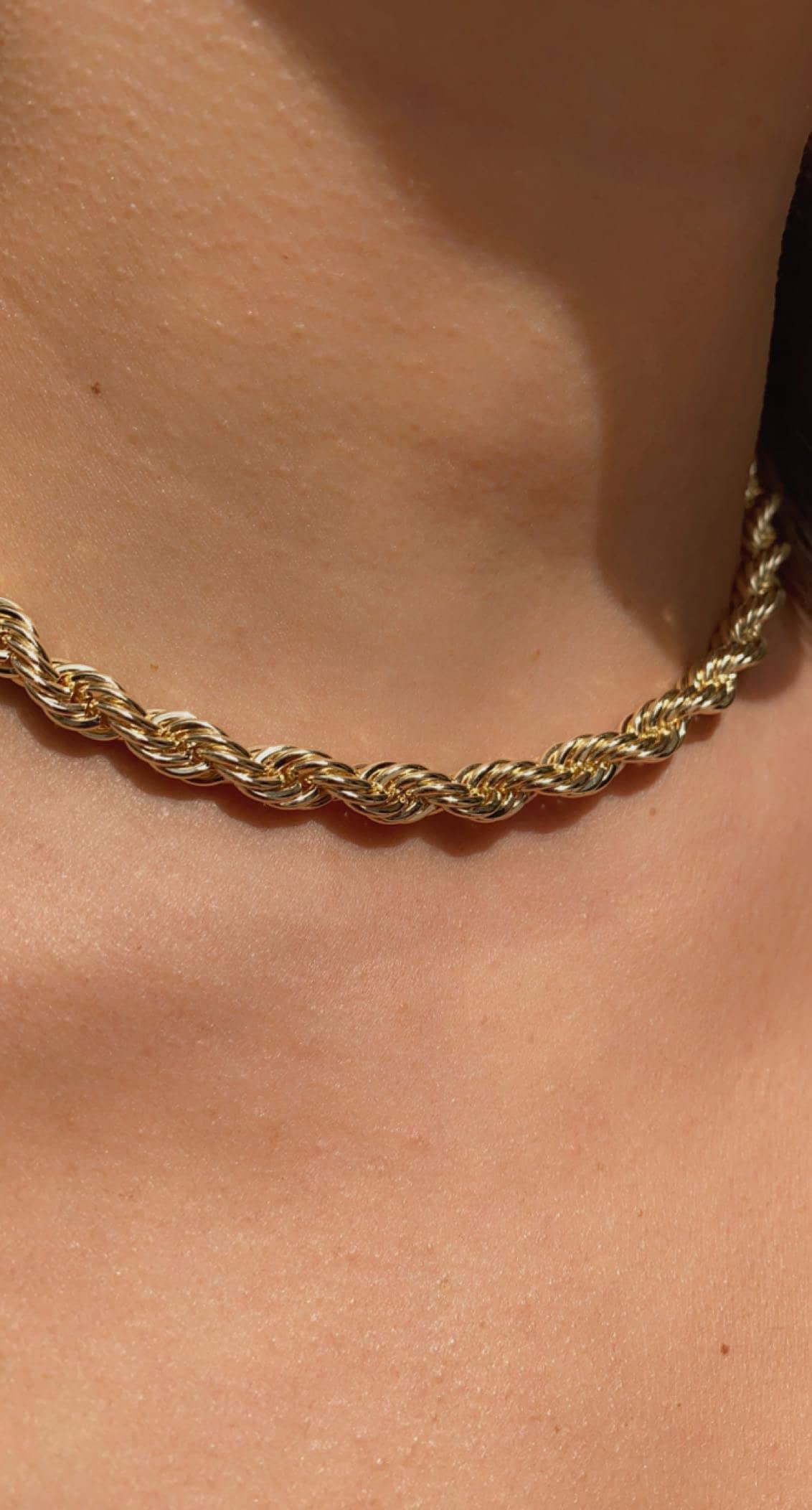 18K Thick Gold Chunky Rope Necklacegold Filled Twisted Rope Etsy UK