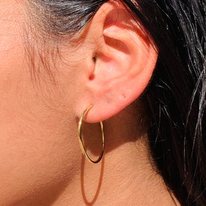 30mm 18KT Gold Filled Hoop Earrings, Infinity Gold Hoops, Hoop earrings, Hoops, Thin Hoop Earrings, Simple Gold Hoops, Gift For her