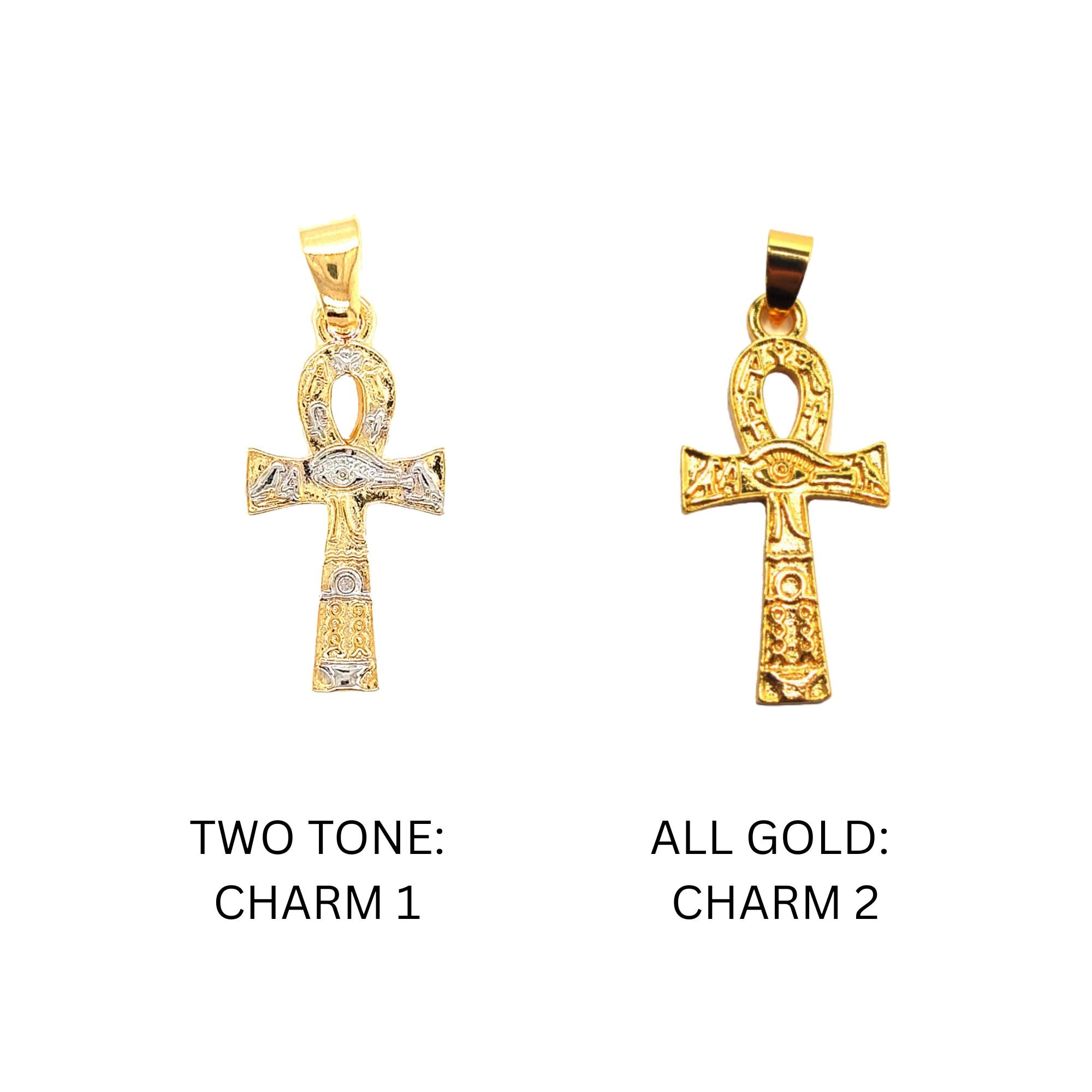 Mens 14k Gold ced Cz Egyptan Ankh Cross Pendant Necklace - Etsy