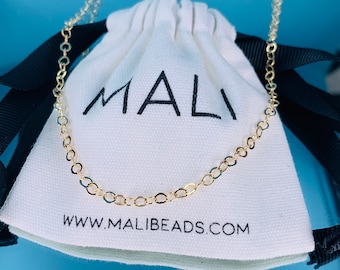 18K Dainty Gold Filled Necklace,Thin Gold Chain for Women,Simple Charm Necklace,Simple Necklace,Gold Link Necklace,Minimalist Necklace