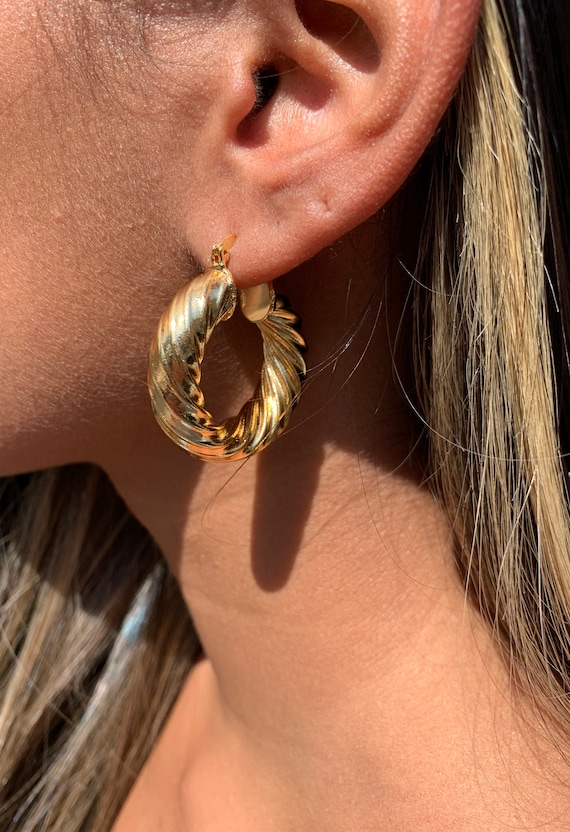 GRANDI ORECCHINI A CERCHIO ENORMI CERCHI Texture MODELLO - Foto 8