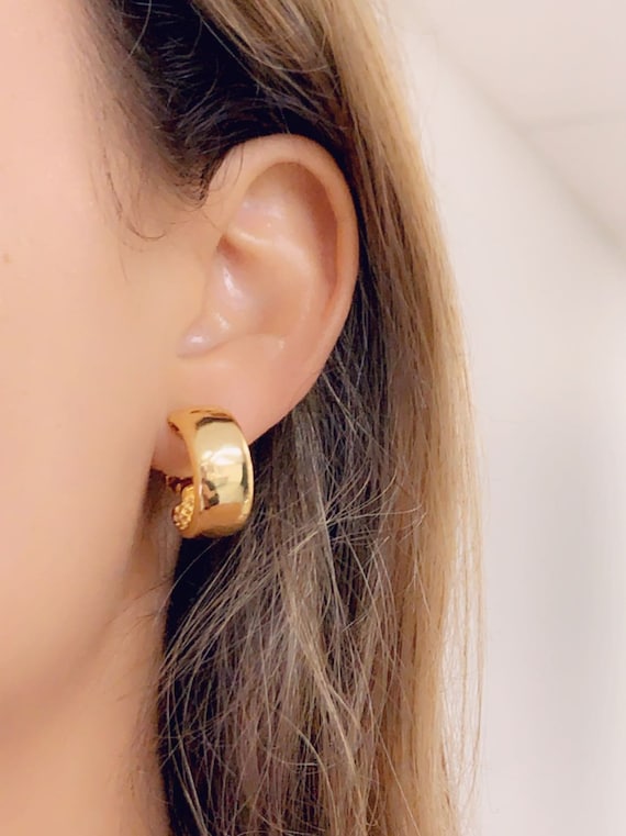 QUKE 4CM 14K Gold Plated Clip On Hoop Earrings Non Pierced Ears Hoops for  Women Girls  Amazoncouk Fashion