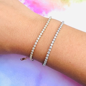Tennis Bracelet Gold, Gold Tennis Bracelet, Ready to Wear, Womens Bracelet, Dainty Gold Bracelet, Diamond Bracelet, Gift for Her,Minimalist