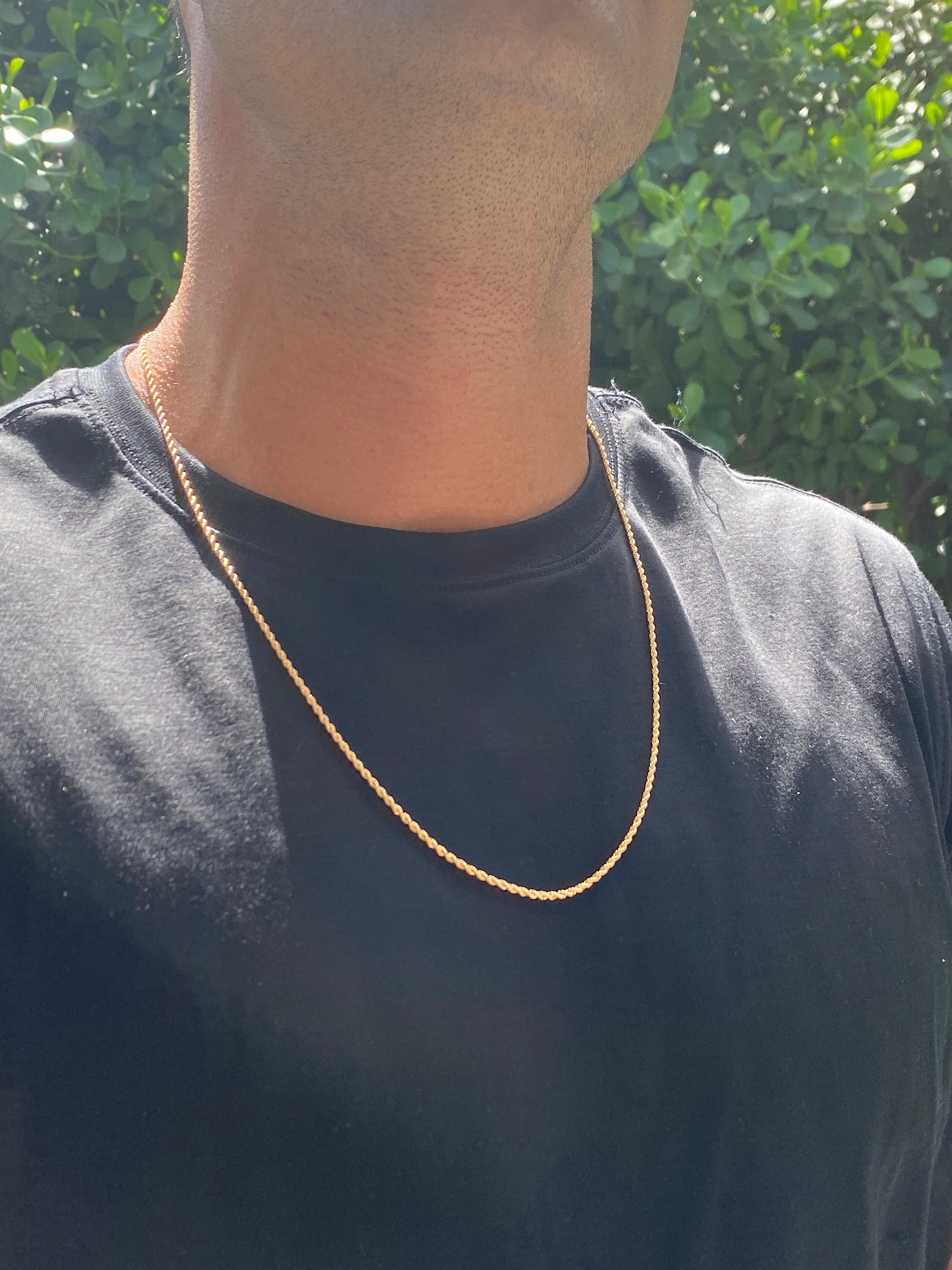 18k Gold Filled Rope Chain Necklacethin 