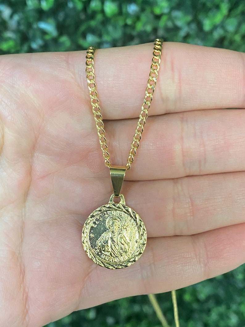 18K GF Saint Jude Necklace,Judas Figaro Saint Necklace,Religious Gift For Him,Mens Jewelry,Saint Jude,Gift for Grandson,Protection Necklace