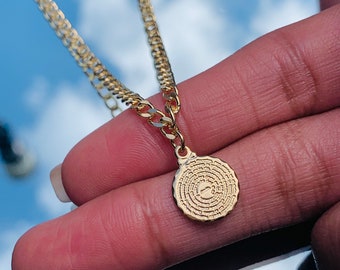 Collier à breloques prière 18 carats notre père, prêt à expédier, collier en or rempli, collier chrétien, collier religieux, cadeau de communion filleul