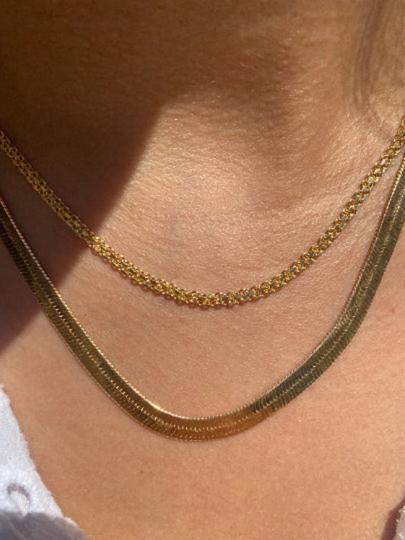10 G Gold 10K Gelbgold Halskette Damen – Fischgrät Kette 3mm, 18 Zoll, Massiv Gold Von Nuragold Flexi 10 M
