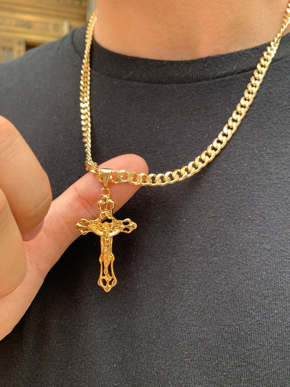 Mens Necklace, Silver Cross Pendant Men, Thick Silver Chain Cross Necklace  Mens Jewelry, Crucifix Choker Chain Pendant by Twistedpendant - Etsy Finland