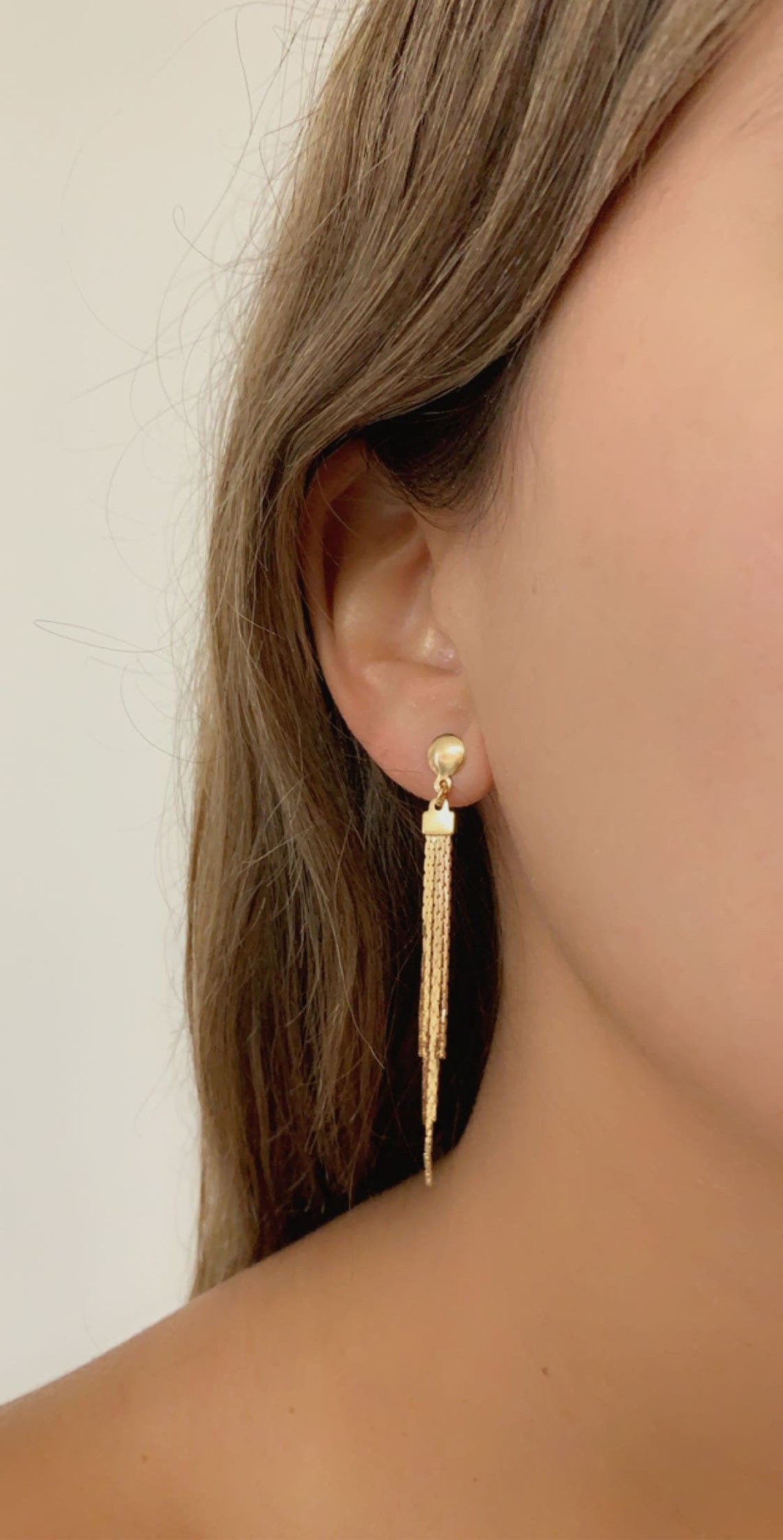 Gold Chain Drop Earringssimple Gold Statement Earringsgold Etsy