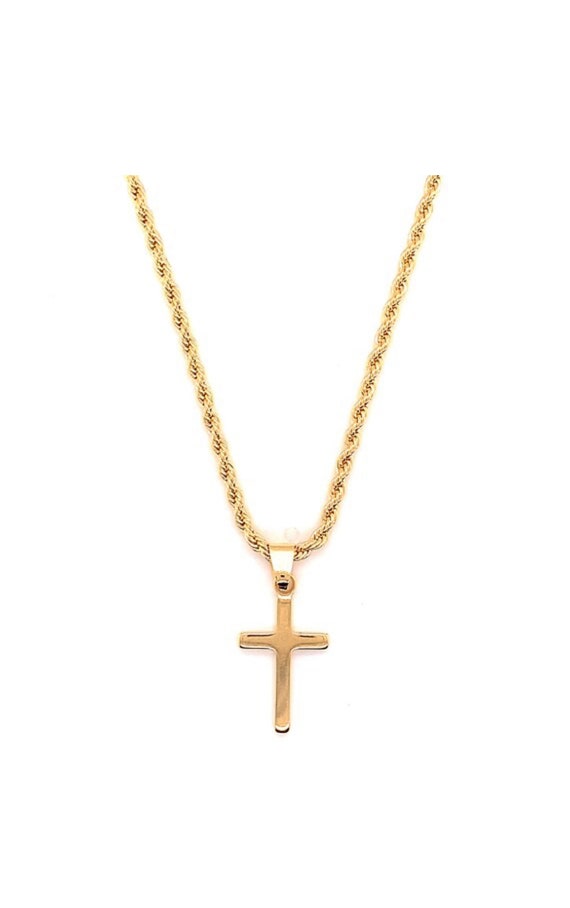 Collana Croce Gesù Placcata Oro Unisex | Gold Plated Cross Necklace