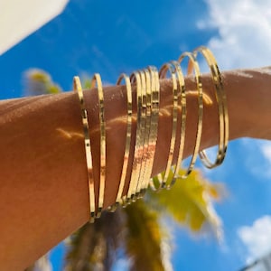 Thin Gold Filled Bangles,Square Edged Bangles for Women,Gold Filled Bangle,Stackable Bracelets,Dainty Gold Bangles,Minimalist Bracelets