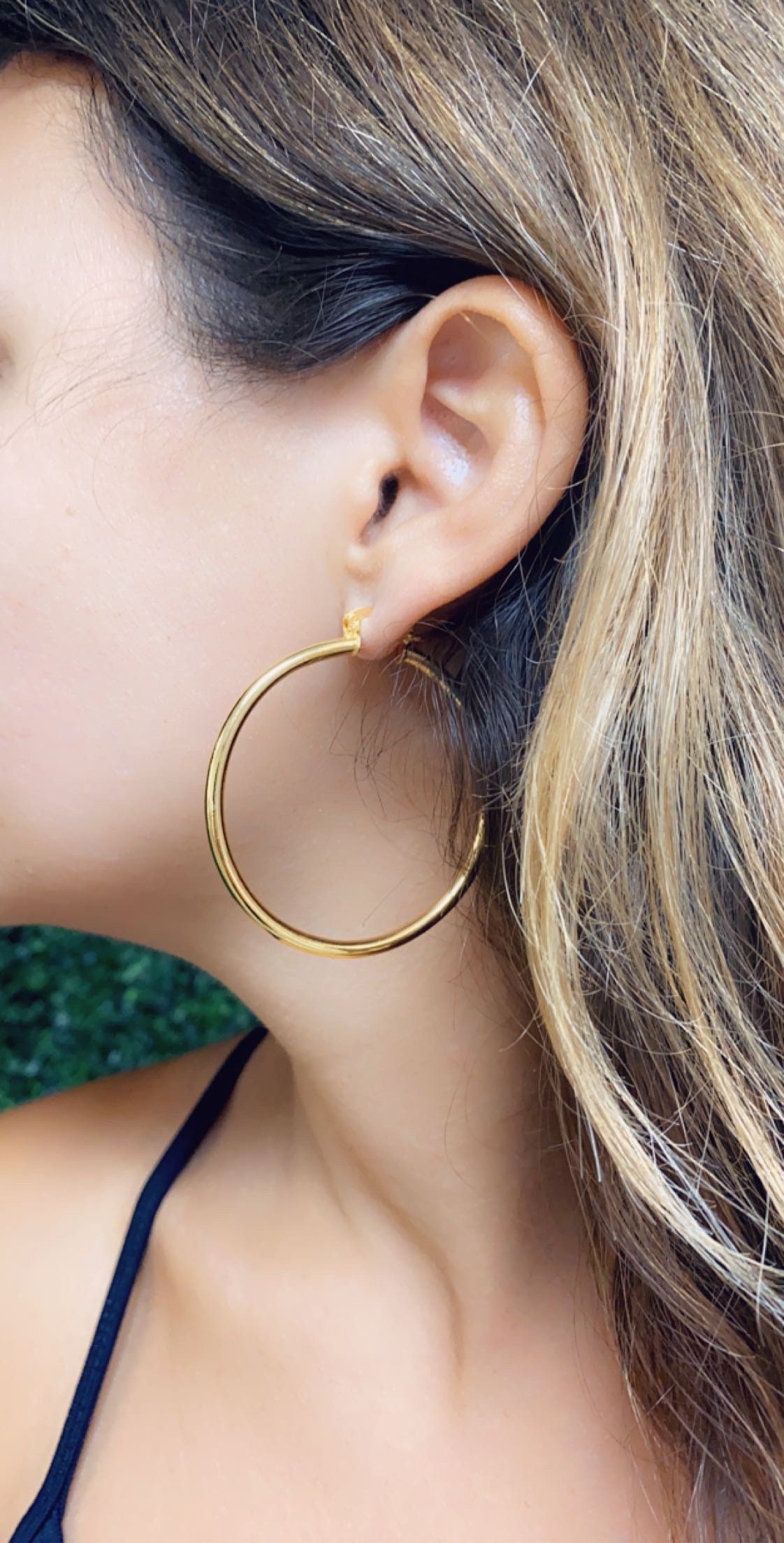 50mm 18KT Gold Filled Hoop Earrings Large Hoop Earrings Large