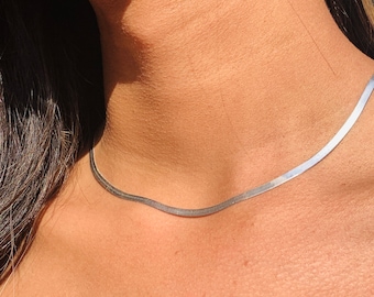 3 mm sterlingzilveren visgraatketting, 925 sieraden, visgraatketting, alledaagse ketting, waterdichte ketting, sieraden, cadeaus voor haar
