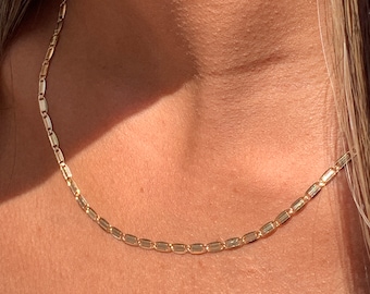 18K Gold Filled Dainty Link Necklace, Simple Gold Chain, Thin Charm Necklace, Womens Chain, Pendant Necklace, Mariner Link Chain, Minimalist