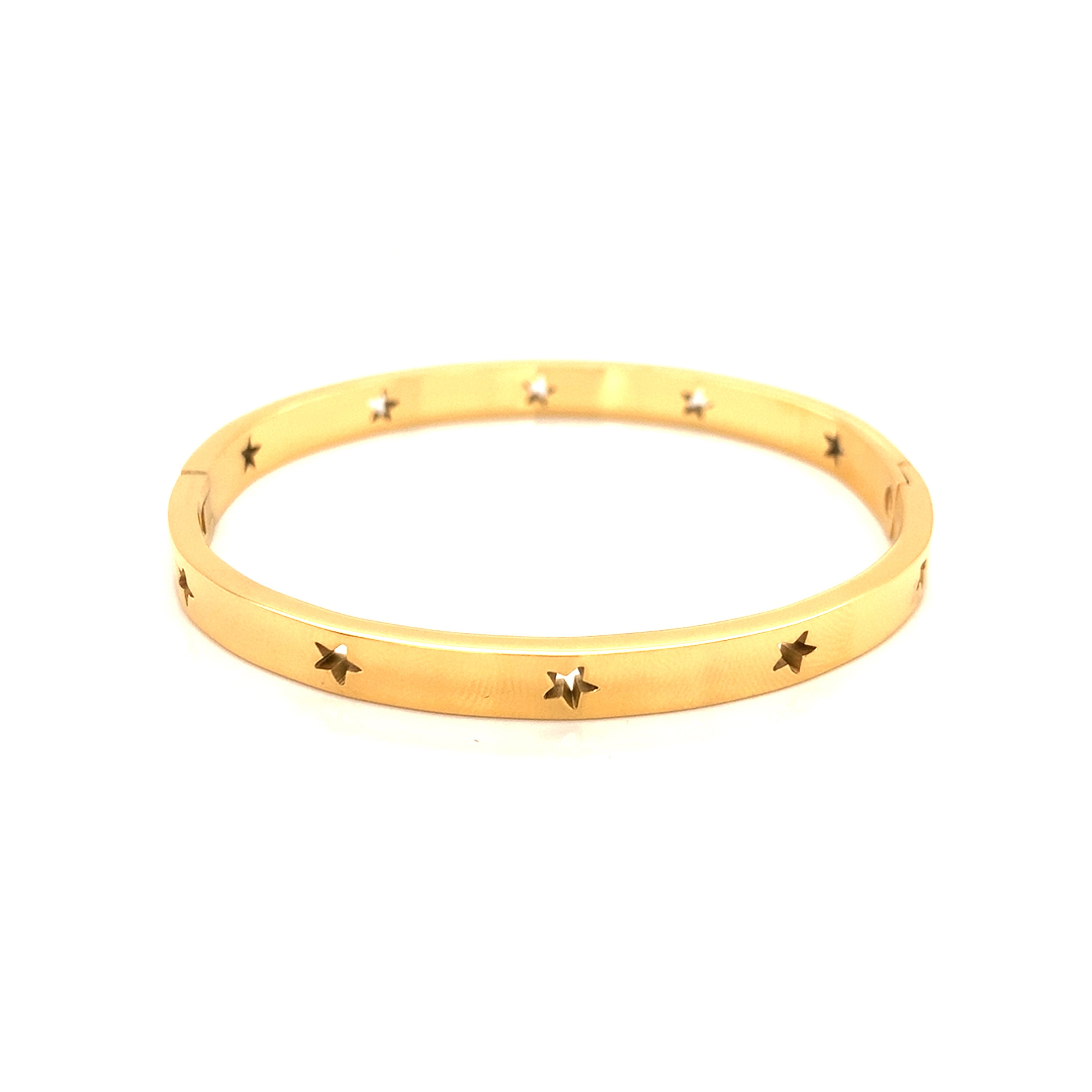 Star Bangle Bracelet, Gold Bangle, Stackable Bracelets, Silver 