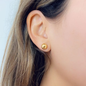 8mm Gold Studs,Everydaywear Gold Earrings,Gold Filled Hypoallergenic Earrings,Minimalist Earrings,Plain Gold Stud Earrings,Simple Gold Studs