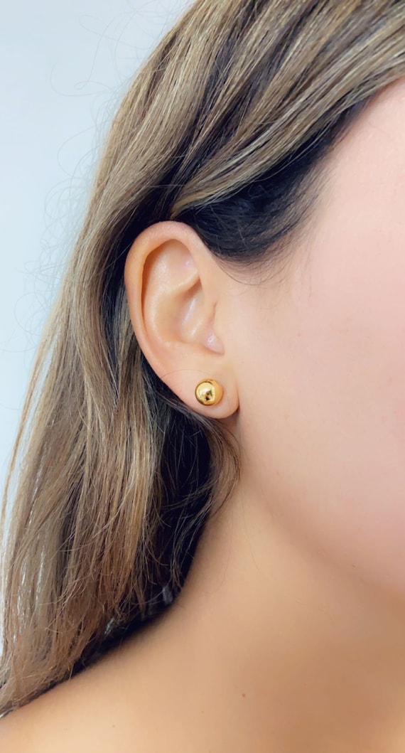 Boardwalk Stud Earrings - minimalist hammered hexagon post earrings -  Monster