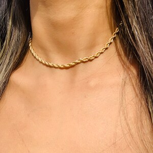 18K Gold Filled Seil Choker, 2mm Gold Seil Halskette, zierliche Halskette, Damen Halskette, dünne Seil Kette, Layering Halskette, minimalistische Kette
